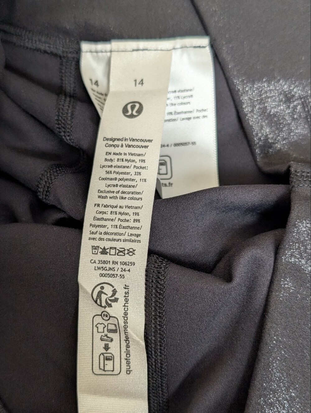 lululemon Align™ High-Rise Pant 25" - Shimmer Black - Picture 8 of 10